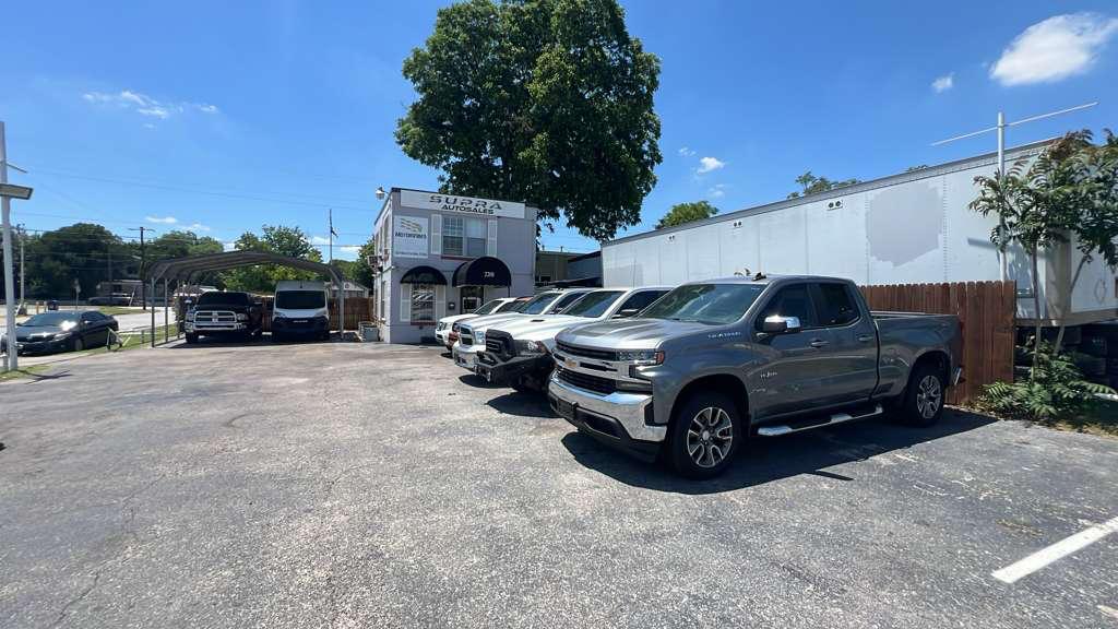 Supra Auto Sales dealership lot in Fort Worth, TX